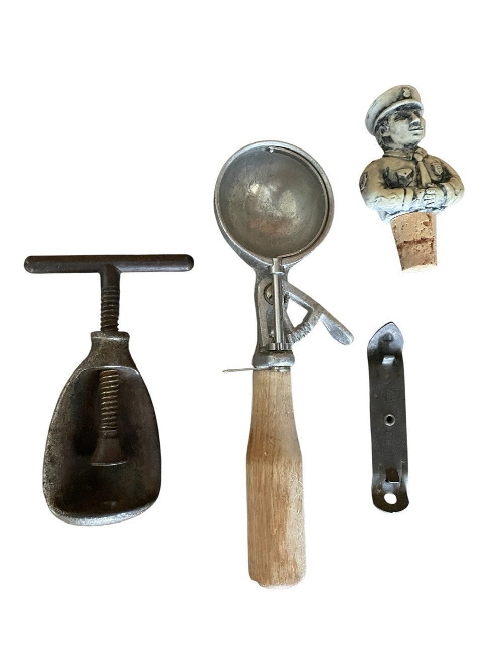 Vintage Kitchen & Bar Tool Collectible Bundle 4 Piece Lot Primitive Collectible